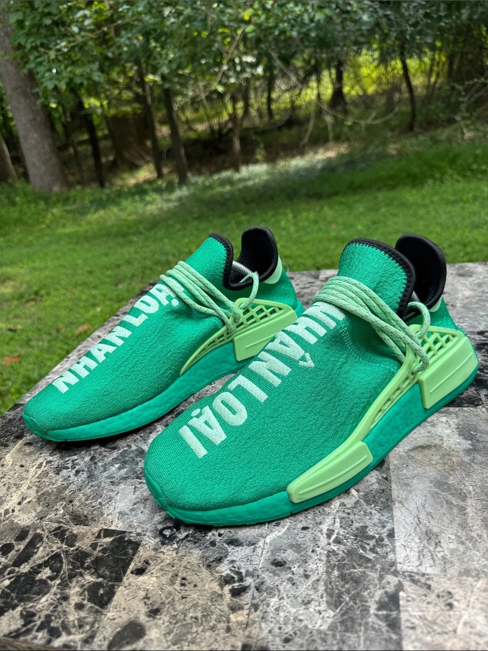 adidas Pharrell x NMD Human Race Hu Core Green Low Top GY0089 Size 10